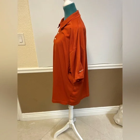 Nike Golf Men’s Fit Dry Stretch Textured Polo Shirt – Orange – Size XXL - Picture 5 of 7